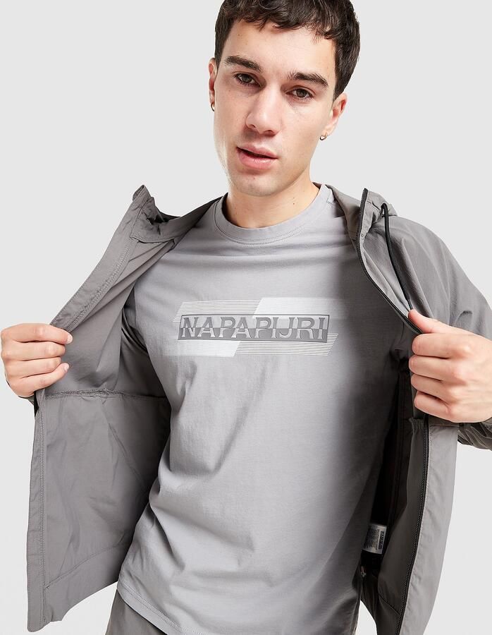 Napapijri Ruckert Front Graphic T-Shirt Grijs- Heren Grijs
