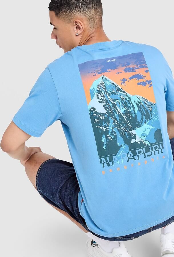 Napapijri Ruckert Mountain T-Shirt Blauw- Heren Blauw