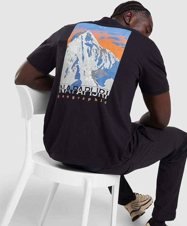 Napapijri Ruckert Mountain T-Shirt Zwart- Heren Zwart