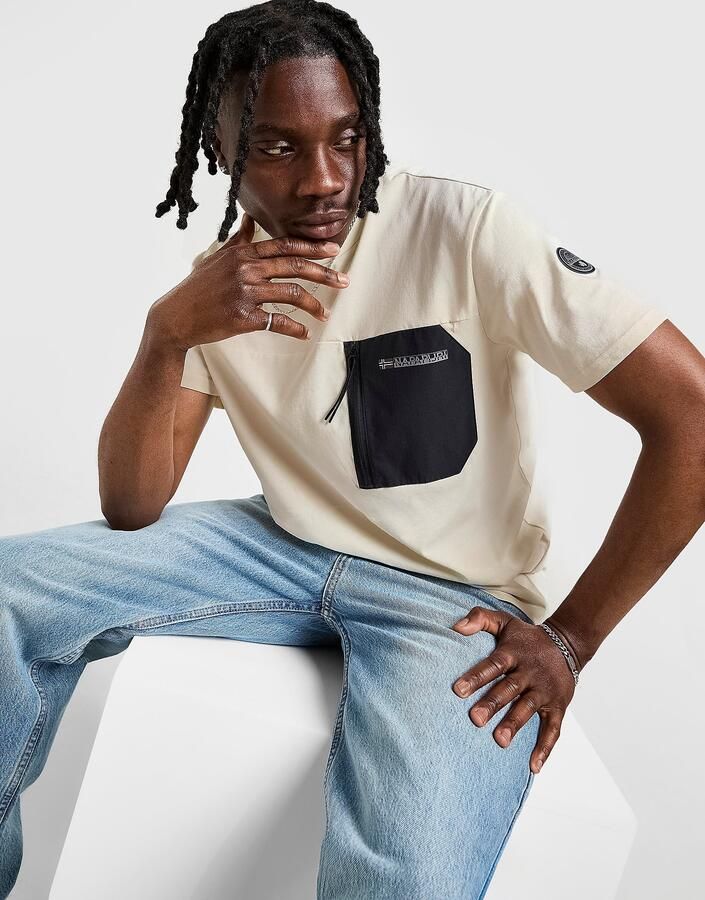 Napapijri Selk Pocket T-Shirt Bruin- Heren Bruin