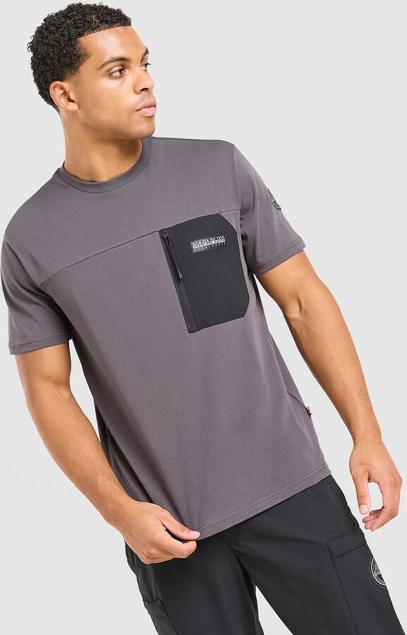 Napapijri Selk Pocket T-Shirt Grijs- Heren Grijs