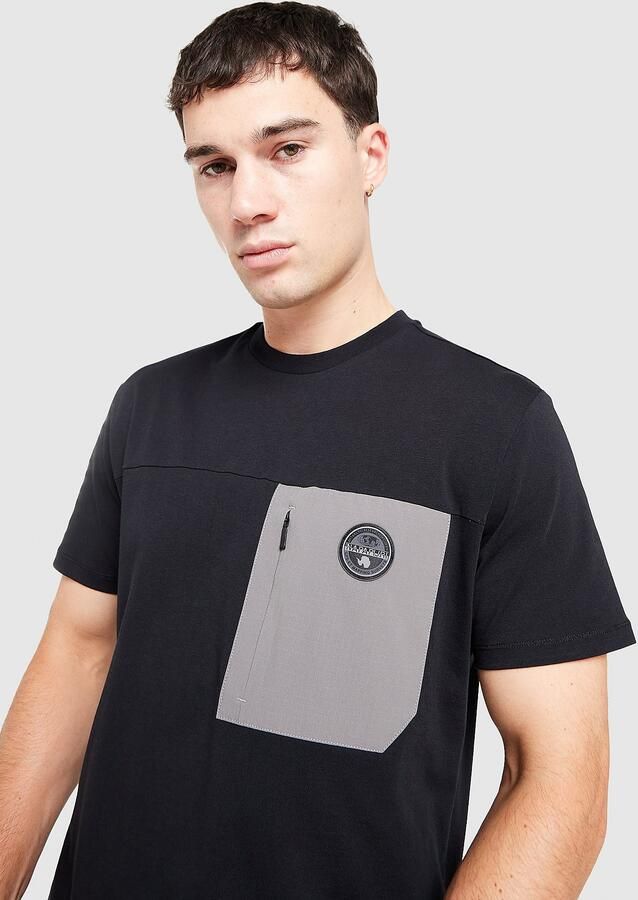 Napapijri Selk Pocket T-Shirt Zwart- Heren Zwart