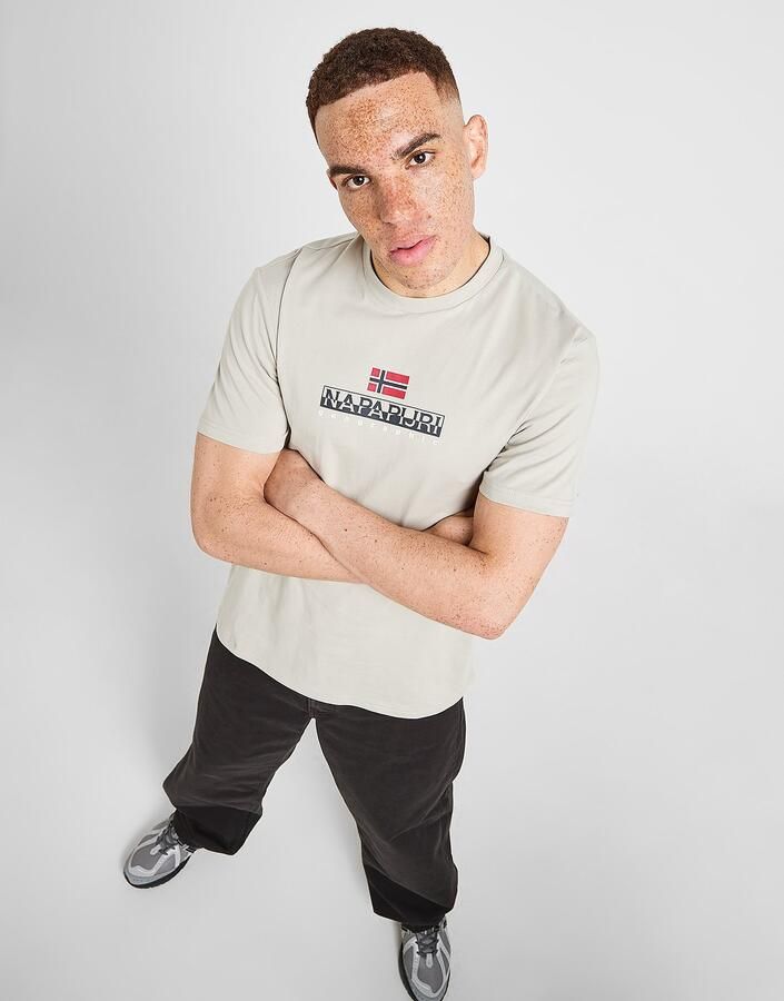 Napapijri Sory T-Shirt Bruin- Heren Bruin