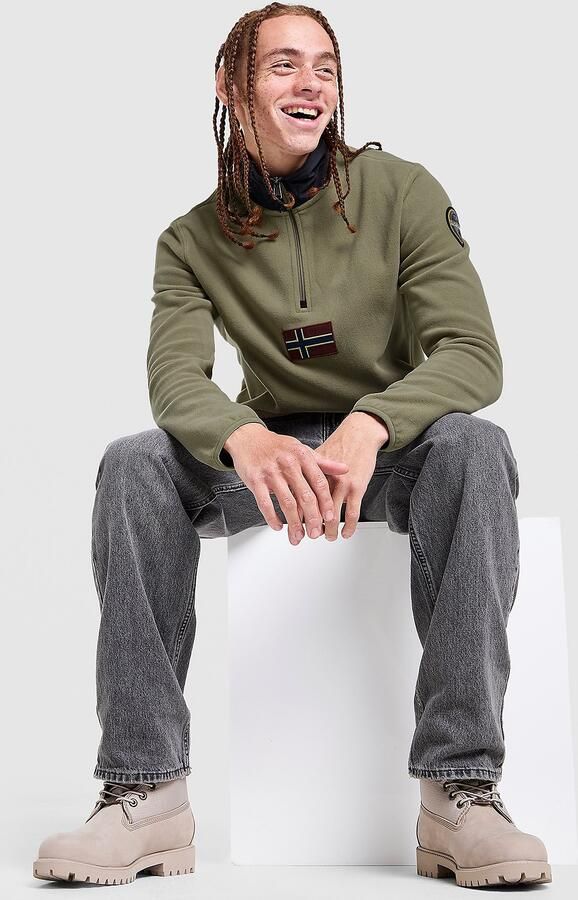 Napapijri Tev Polar 1 2 Zip Sweatshirt Bruin- Heren Bruin