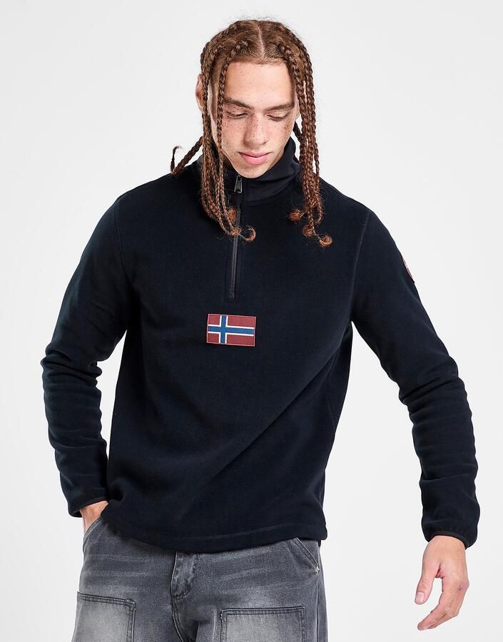 Napapijri Tev Polar 1 2 Zip Sweatshirt Zwart- Heren Zwart