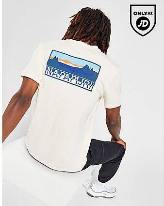 Napapijri Sondi Mountain Back Graphic T-Shirt White- Heren