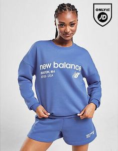 New Balance Logo Crew Sweatshirt Blue- Dames