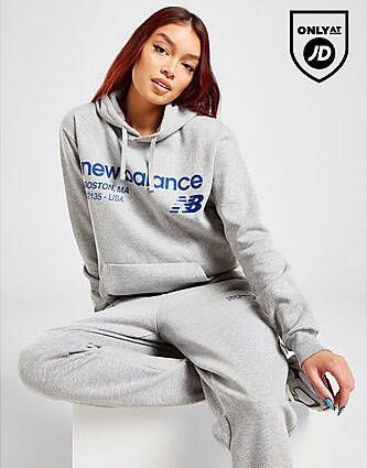 New Balance Logo Hoodie Grey- Dames