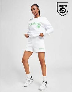 New Balance Logo Shorts White- Dames