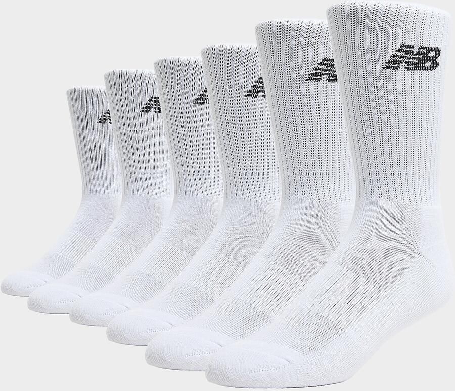 New Balance 6-Pack Everyday Crew Socks Wit- Heren Wit