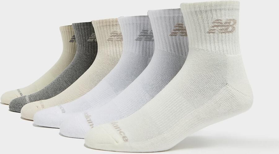 New Balance 6-Pack Everyday Quarter Socks Beige- Dames Beige