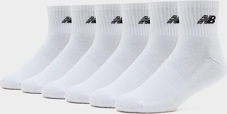 New Balance 6-Pack Quarter Socks Wit- Dames Wit