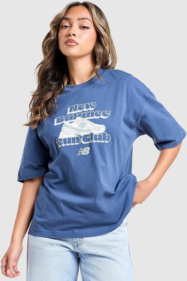 New Balance 740 Boyfriend T-Shirt Blauw- Dames Blauw