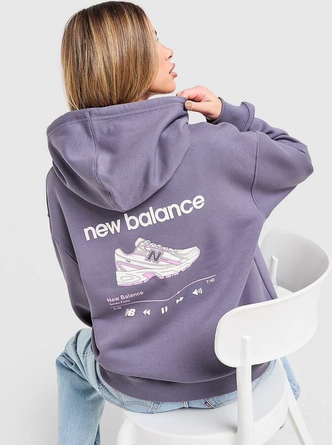 New Balance 740 Overhead Hoodie Blauw- Dames Blauw