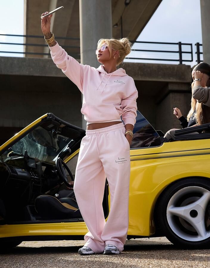 New Balance 740 Wide Leg Joggers Roze- Dames Roze