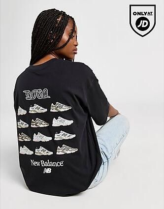 New Balance 9060 Footwear Boyfriend T-Shirt Black- Dames Black