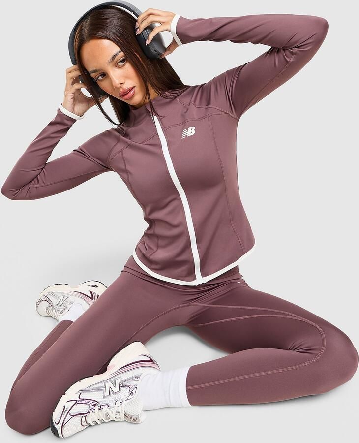 New Balance Accelerate Binding Full Zip Jacket Rood- Dames Rood