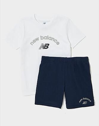 New Balance Arch Logo T-Shirt Shorts Set Children White