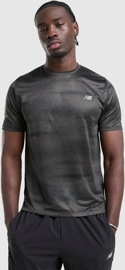 New Balance Athletic Print T-Shirt Zwart- Heren Zwart