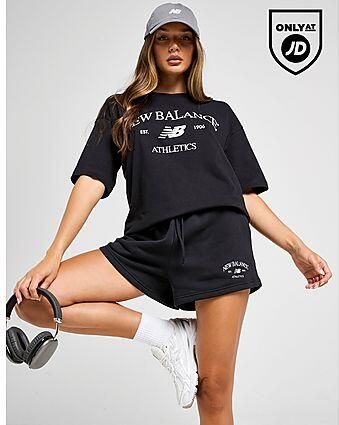 New Balance Athletics Fleece Shorts Black- Dames Black