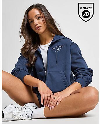 New Balance Athletics Full Zip Hoodie Blue- Dames Blue