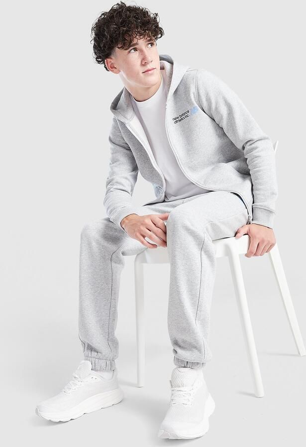 New Balance Athletics Full Zip Hoodie Junior Grijs Kind Grijs