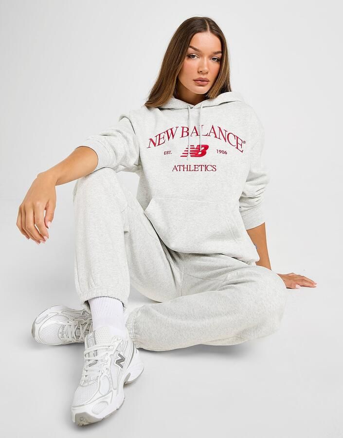 New Balance Athletics Overhead Hoodie Grijs- Dames Grijs