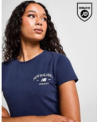 New Balance Athletics Slim T-Shirt Blue- Dames Blue