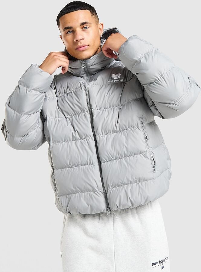 New Balance Boston Puffer Jacket Grijs- Heren Grijs