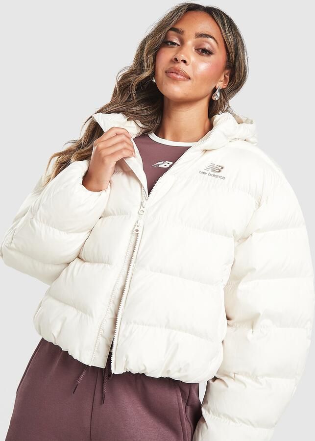 New Balance Boston Puffer Jacket Wit- Dames Wit
