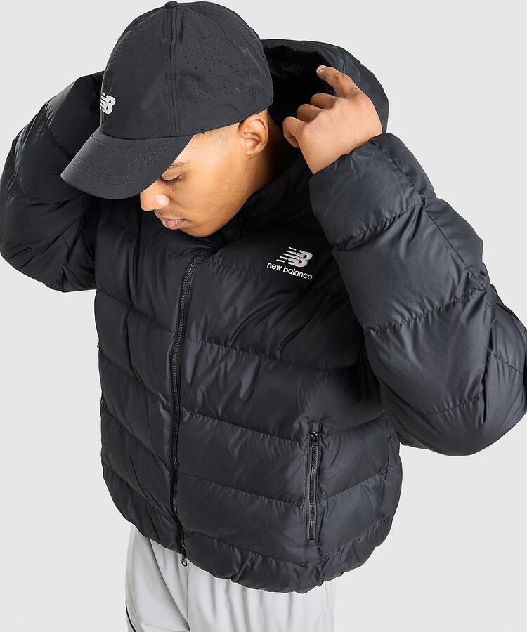 New Balance Boston Puffer Jacket Zwart- Heren Zwart