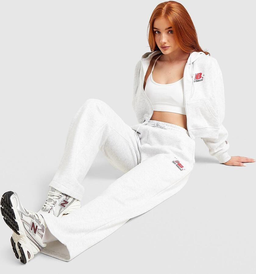 New Balance Chrome Wide Leg Joggers Grijs- Dames Grijs