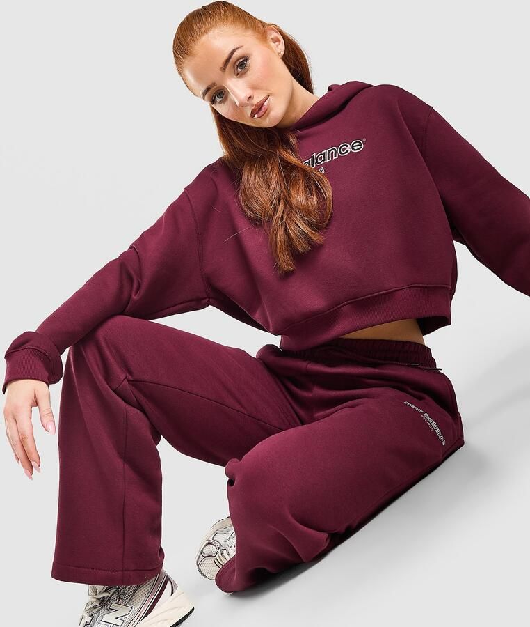 New Balance College Wide Leg Joggers Rood- Dames Rood