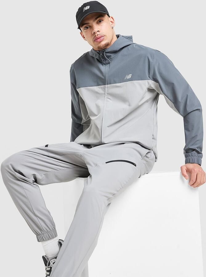 New Balance Colour Block Woven Jacket Grijs- Heren Grijs