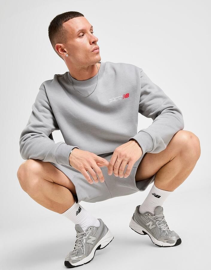 New Balance Core Logo Crew Sweatshirt Grijs- Heren Grijs
