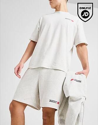 New Balance Core Logo Shorts Grey- Heren Grey