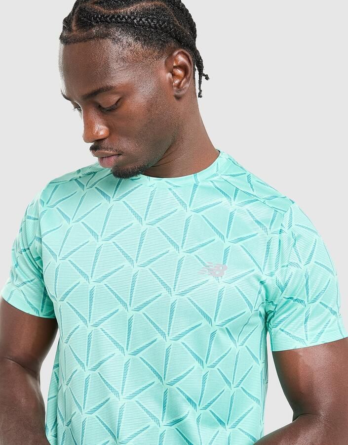 New Balance Essential All Over Print T-Shirt Groen- Heren Groen
