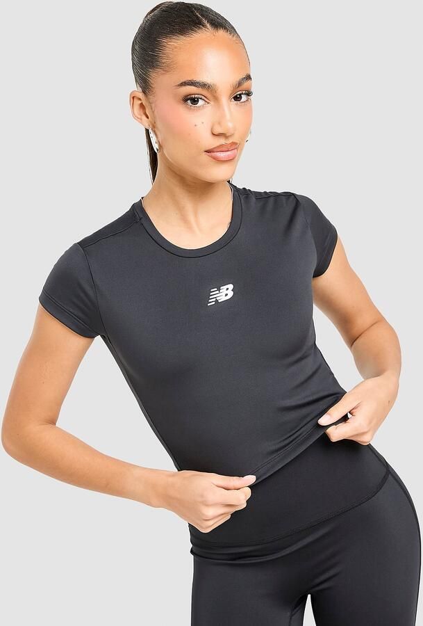 New Balance Essential Logo Baby Top Zwart- Dames Zwart