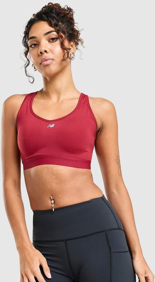 New Balance Essential Run Sports Bra Rood- Dames Rood