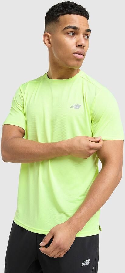 New Balance Essential Run T-Shirt Geel- Heren Geel