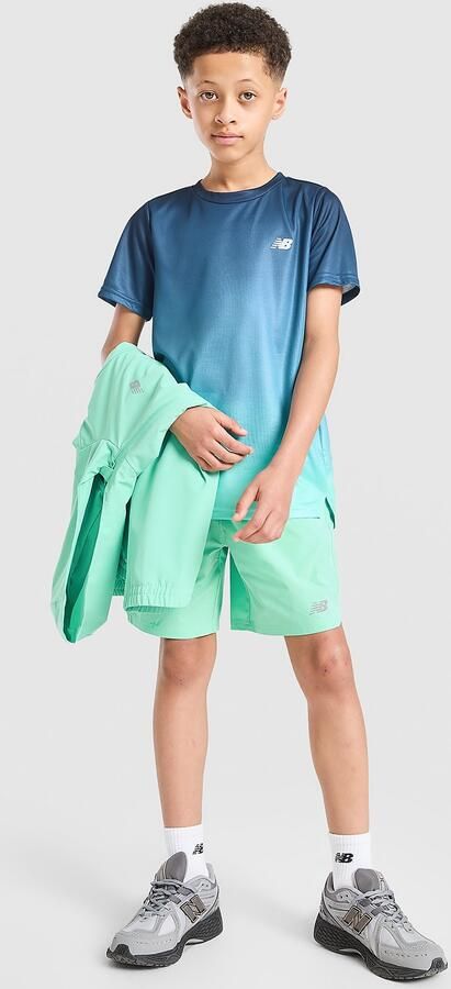 New Balance Fade Poly T-Shirt Junior Blauw Kind Blauw