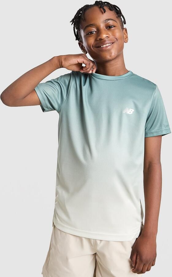 New Balance Fade Poly T-Shirt Junior Blauw Kind Blauw