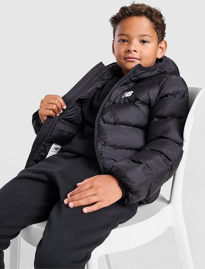 New Balance Fly Padded Jacket Children Zwart Kind Zwart