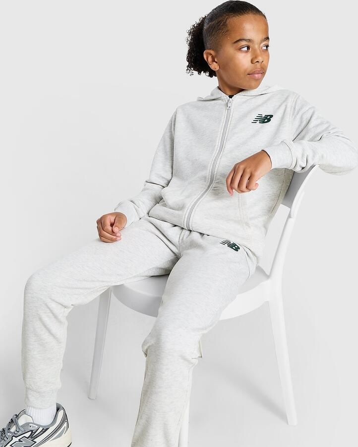 New Balance Full Zip Tracksuit Junior Grijs Kind Grijs