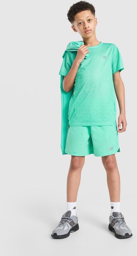 New Balance Geometric Poly T-Shirt Junior Groen Kind Groen