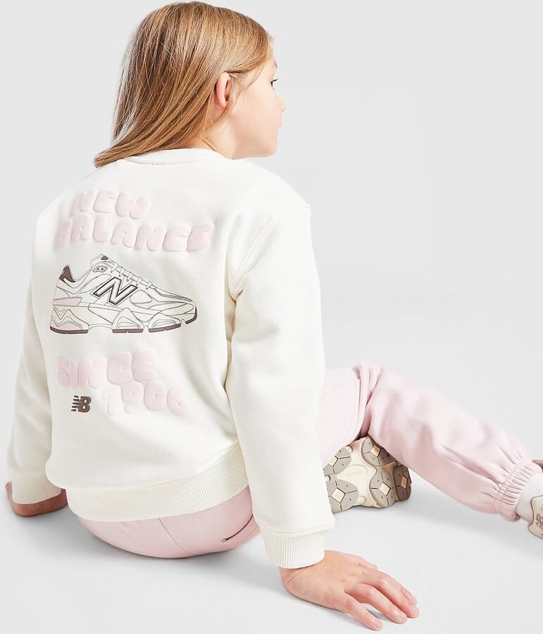 New Balance ' Bubble Graphic Crew Tracksuit Children Wit Kind Wit