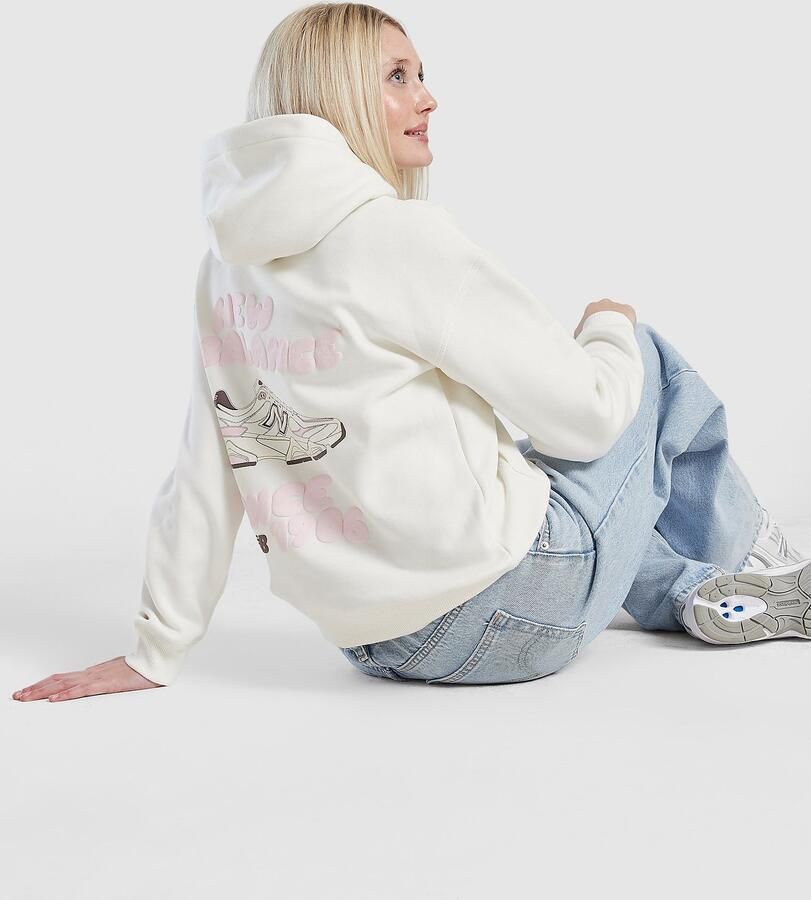 New Balance ' Graphic Hoodie Junior Wit Kind Wit