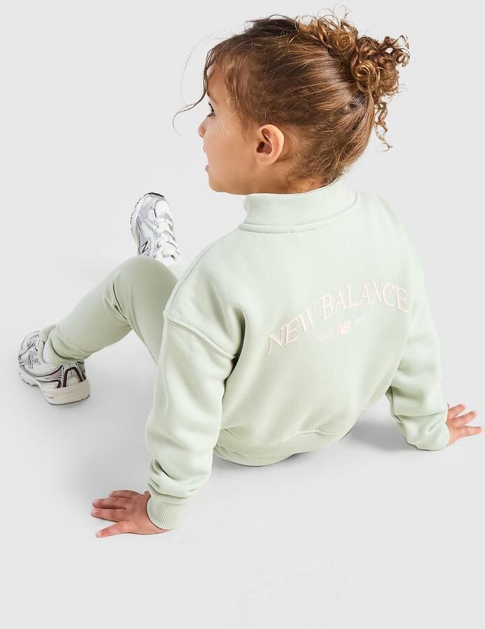 New Balance ' Varsity 1 4 Zip Tracksuit Infant Groen Kind Groen