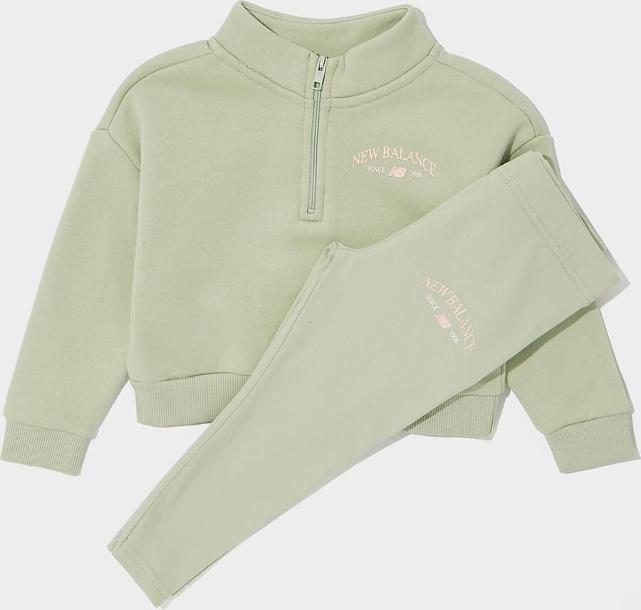New Balance ' Varsity 1 4 Zip Tracksuit Infant Groen Kind Groen