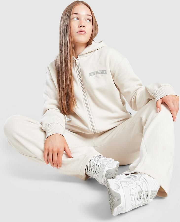 New Balance ' Varsity Full Zip Hoodie Junior Beige Kind Beige